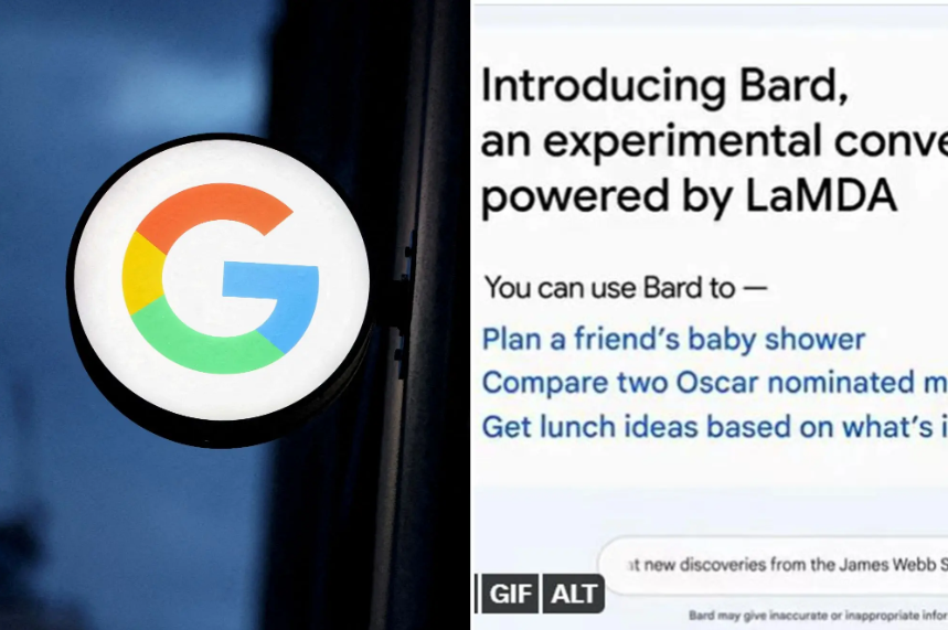 谷歌AI聊天机器人Bard演示时出错，市值蒸发千亿美元